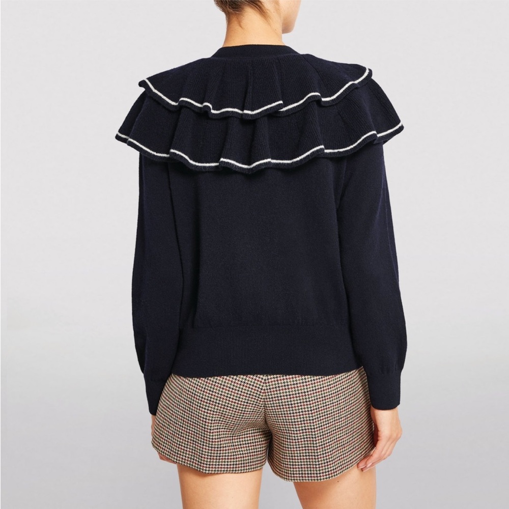 SANDRO Wool Ruffled Sweater - Picture 3 of 4